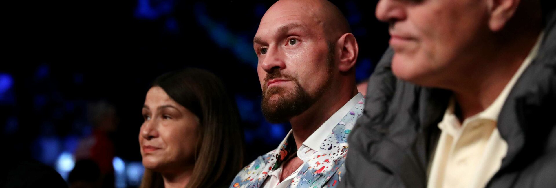 MANCHESTER, ENGLAND - SEPTEMBER 24: Tyson Fury looks on during the International Super-Middleweight fight between Mark Heffron and Martin Bulacio at AO Arena on September 24, 2022 in Manchester, England. (Photo by Alex Livesey/Getty Images)