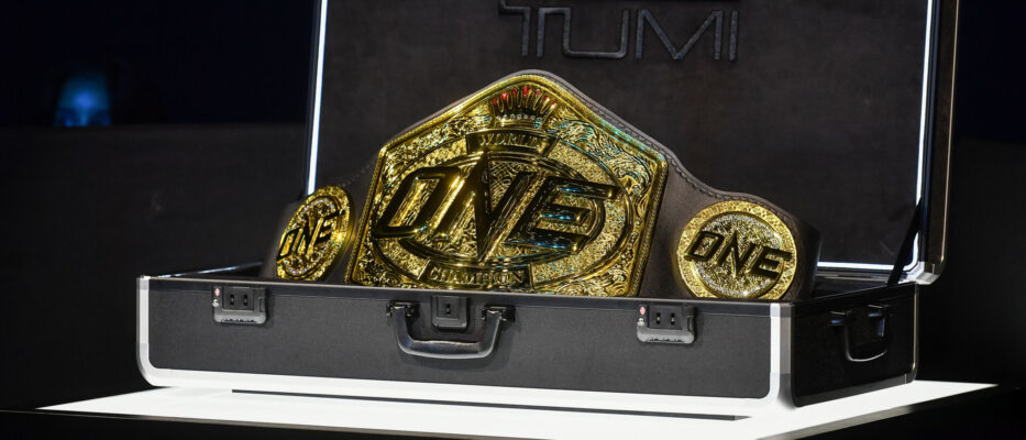 Champion belt seen during the One fight night 13 at Lumpinee